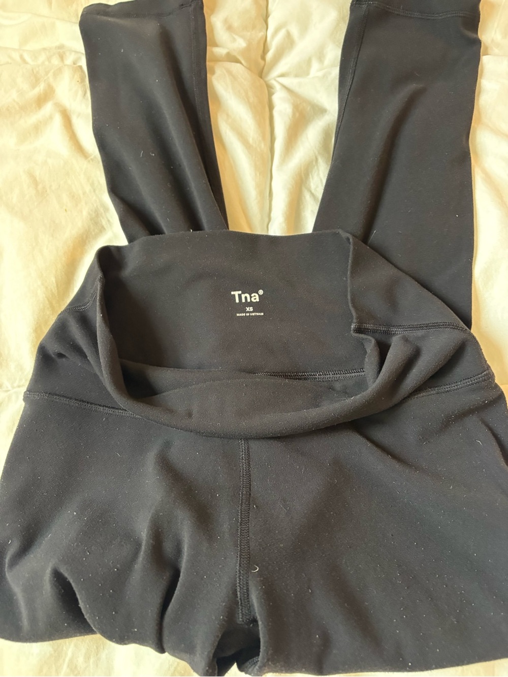 Aritzia TNA Black High-Rise Leggings with Logo Waistband XS